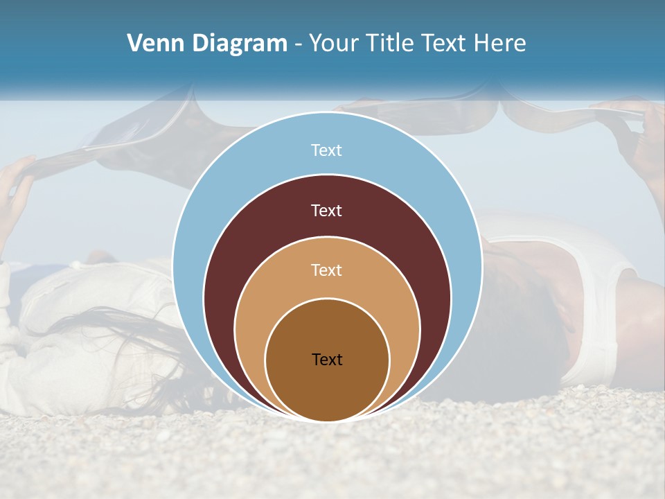 A Man And Woman Laying On The Beach Reading Books PowerPoint Template