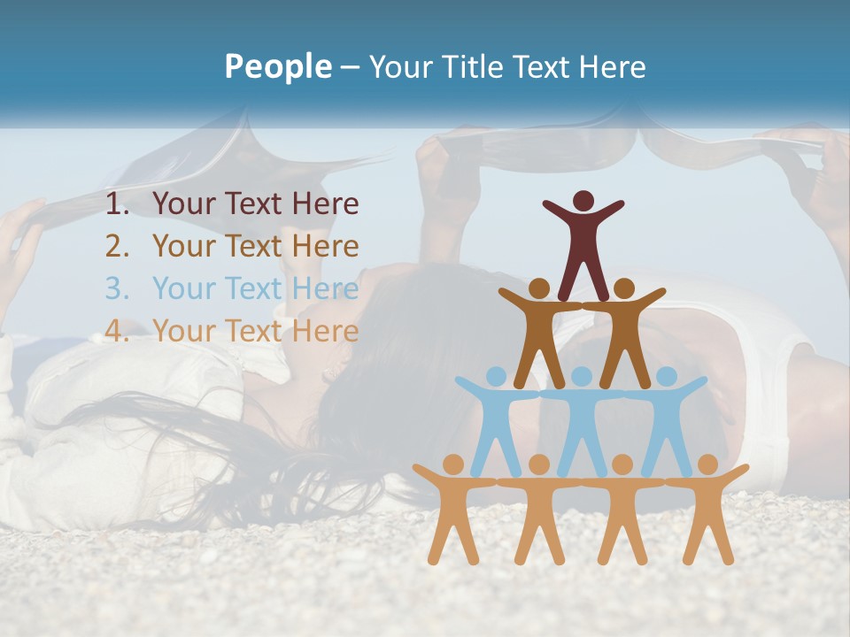 A Man And Woman Laying On The Beach Reading Books PowerPoint Template