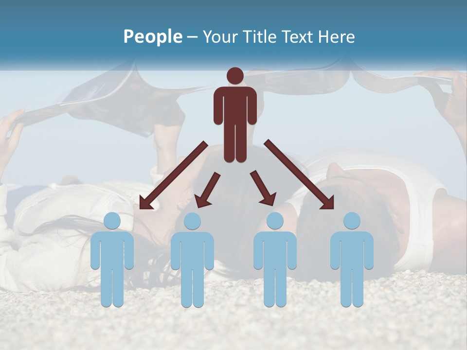 A Man And Woman Laying On The Beach Reading Books PowerPoint Template