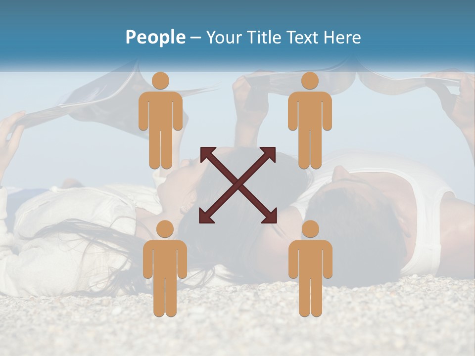 A Man And Woman Laying On The Beach Reading Books PowerPoint Template