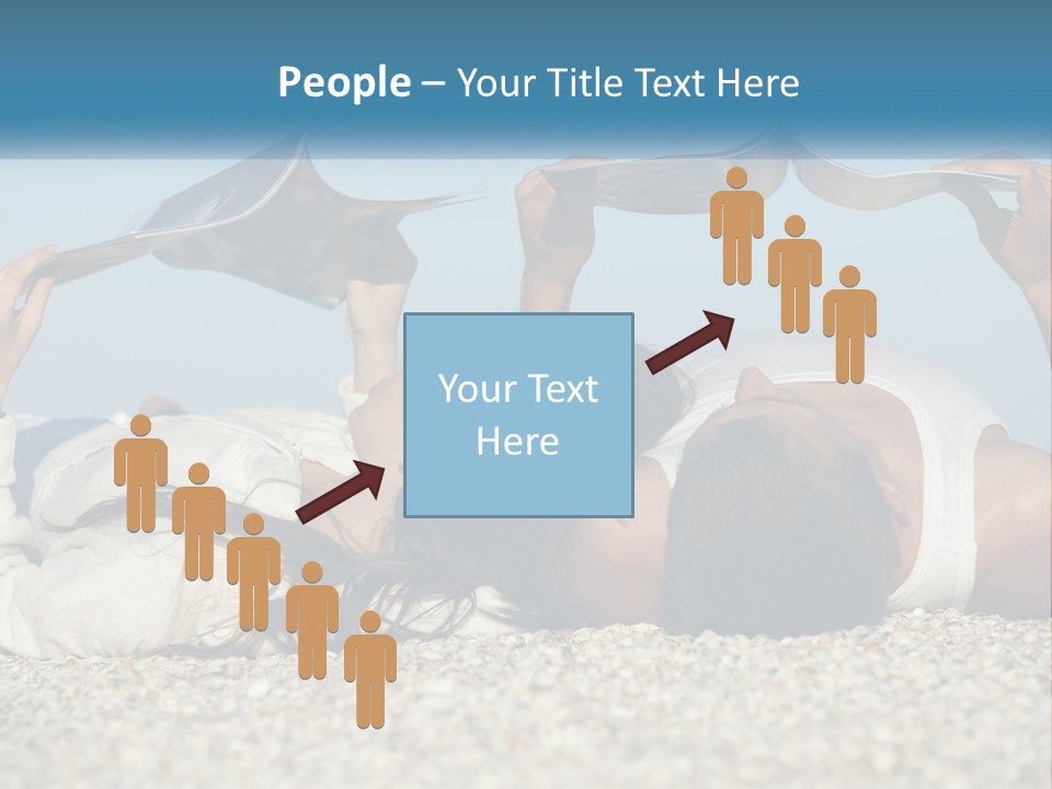 A Man And Woman Laying On The Beach Reading Books PowerPoint Template