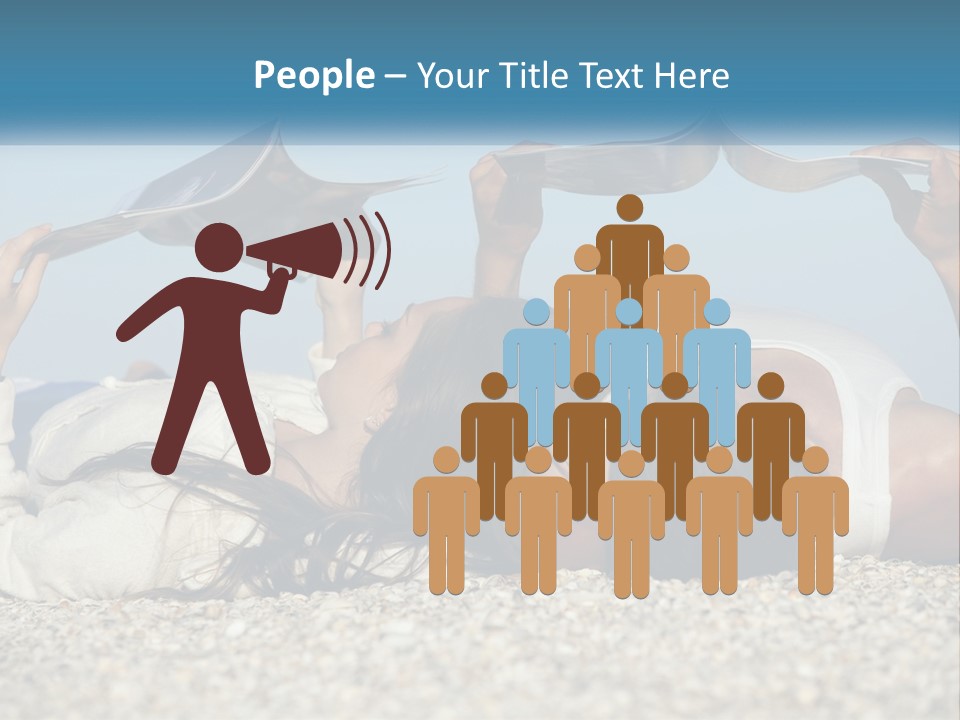 A Man And Woman Laying On The Beach Reading Books PowerPoint Template