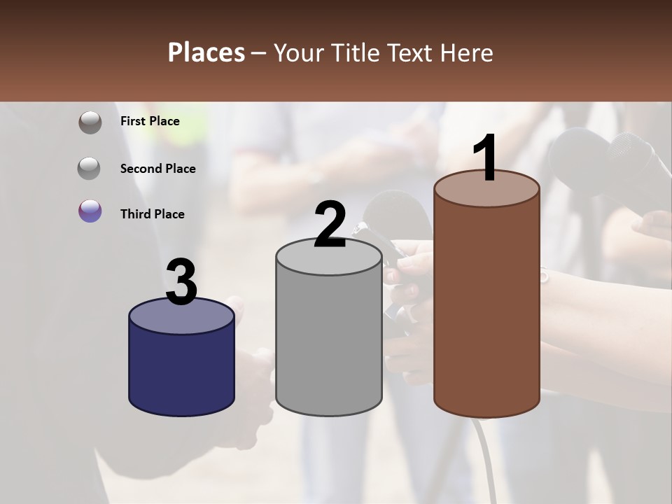 A Person Holding A Microphone In Front Of Microphones PowerPoint Template