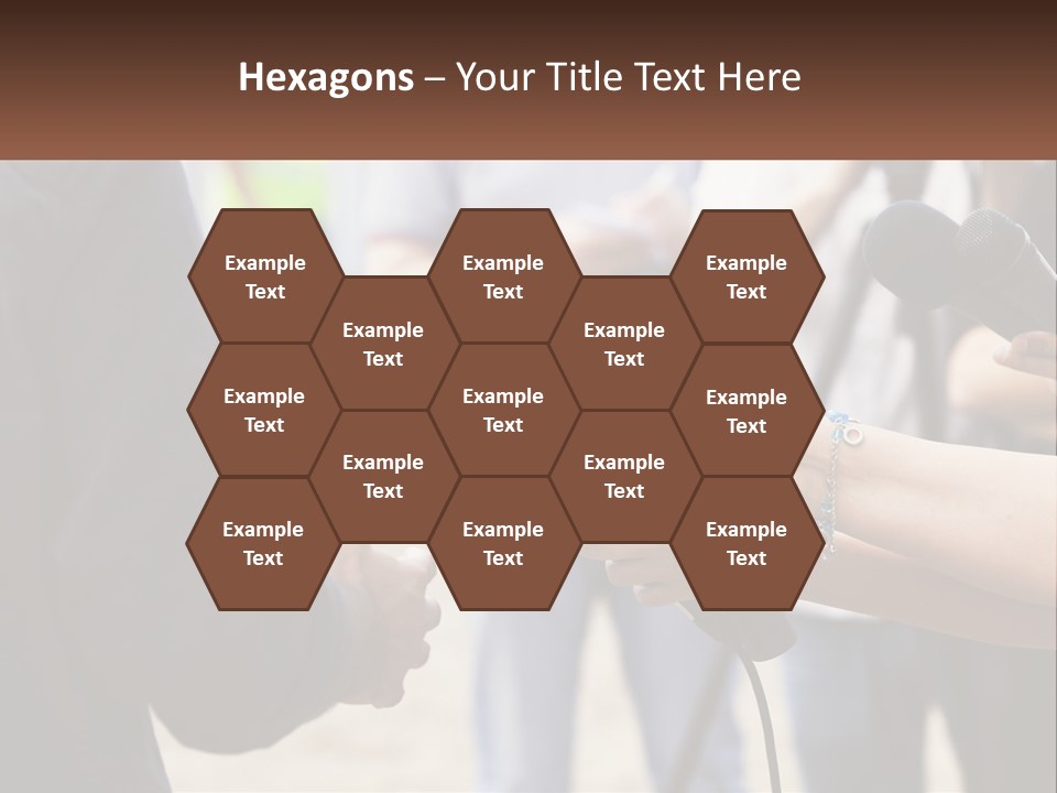 A Person Holding A Microphone In Front Of Microphones PowerPoint Template