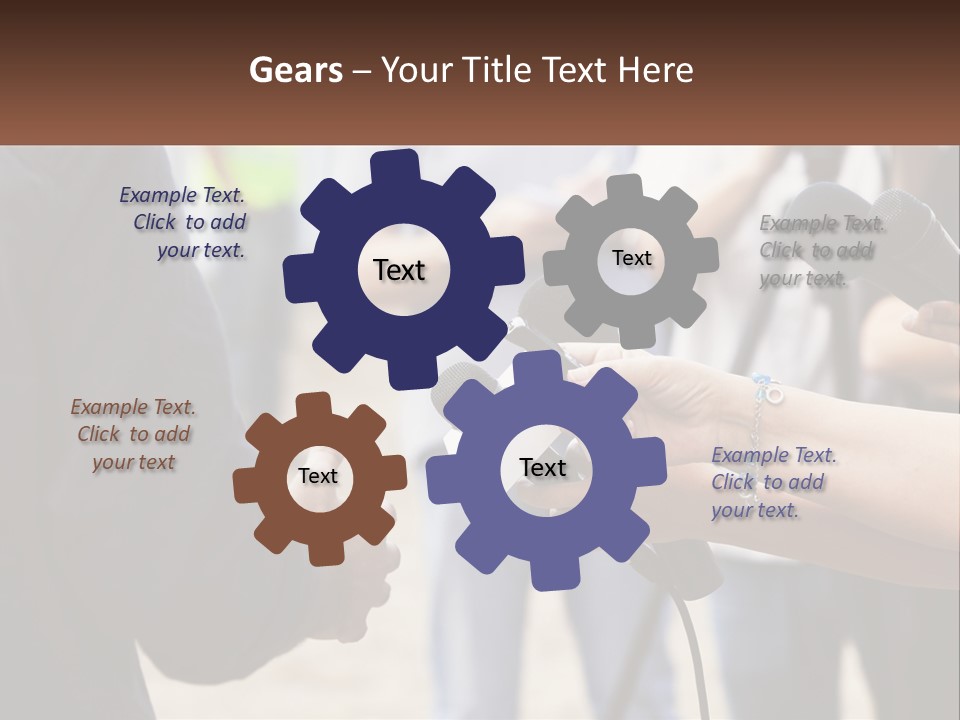 A Person Holding A Microphone In Front Of Microphones PowerPoint Template