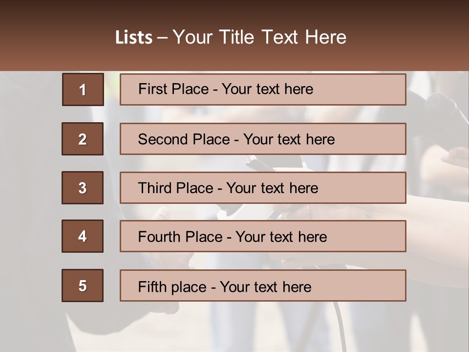 A Person Holding A Microphone In Front Of Microphones PowerPoint Template