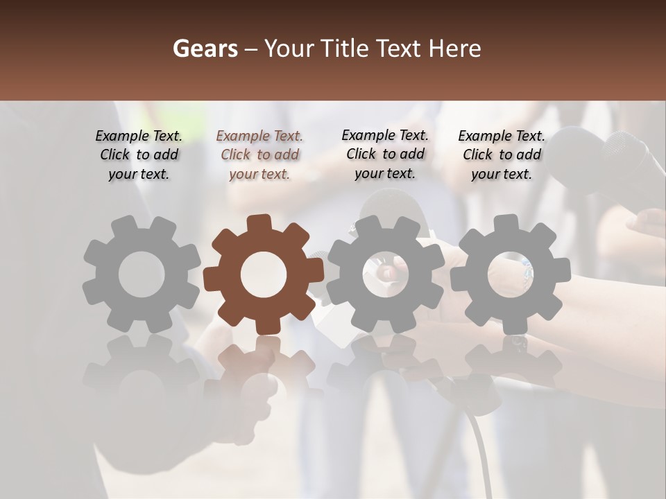 A Person Holding A Microphone In Front Of Microphones PowerPoint Template