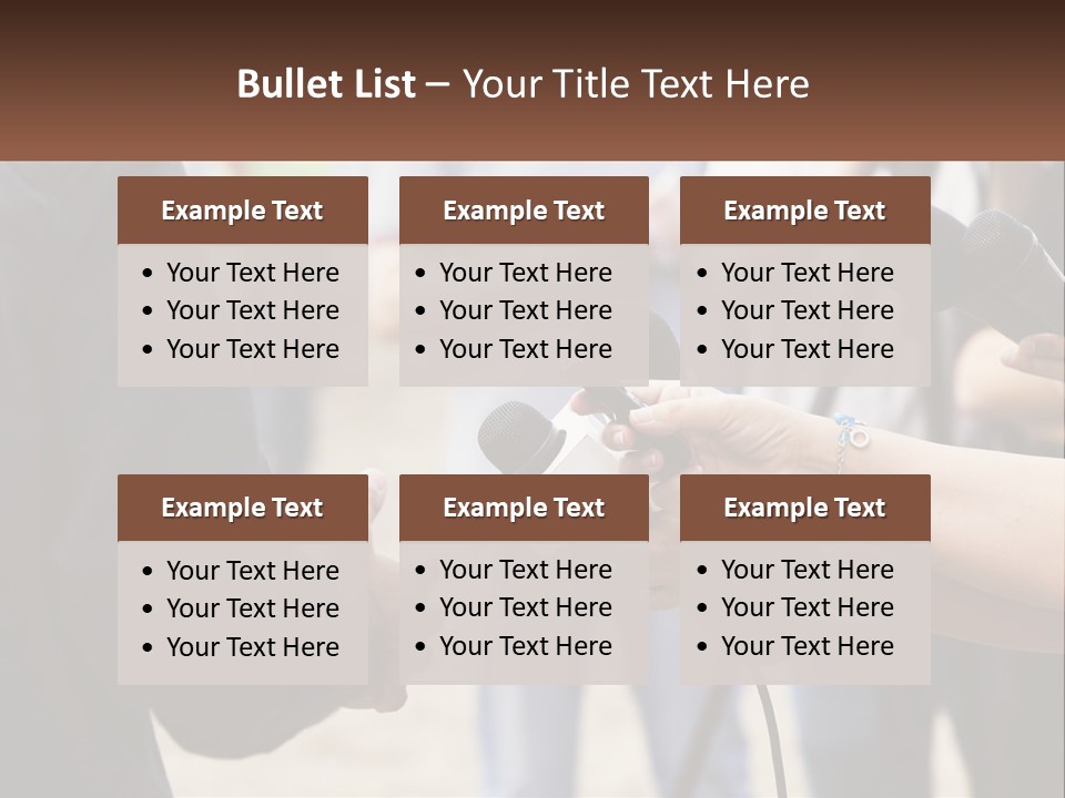 A Person Holding A Microphone In Front Of Microphones PowerPoint Template