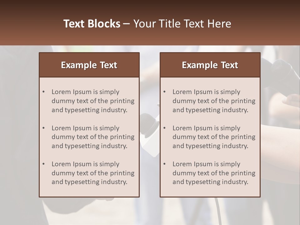 A Person Holding A Microphone In Front Of Microphones PowerPoint Template