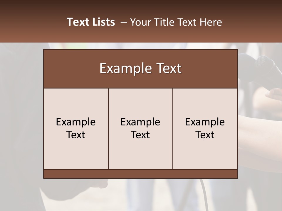 A Person Holding A Microphone In Front Of Microphones PowerPoint Template
