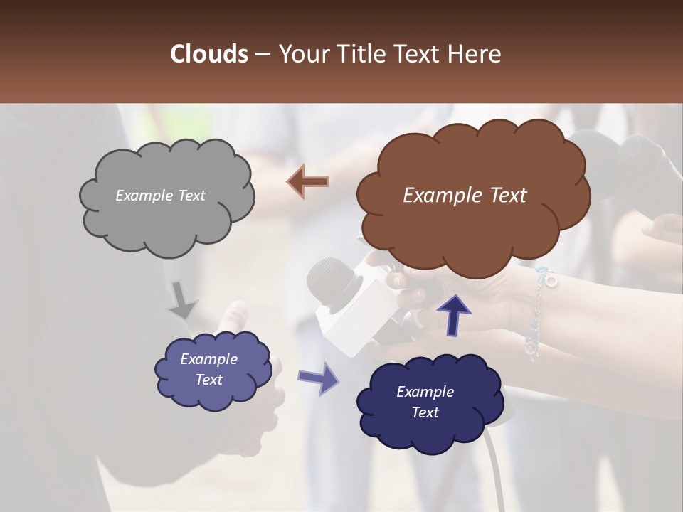 A Person Holding A Microphone In Front Of Microphones PowerPoint Template