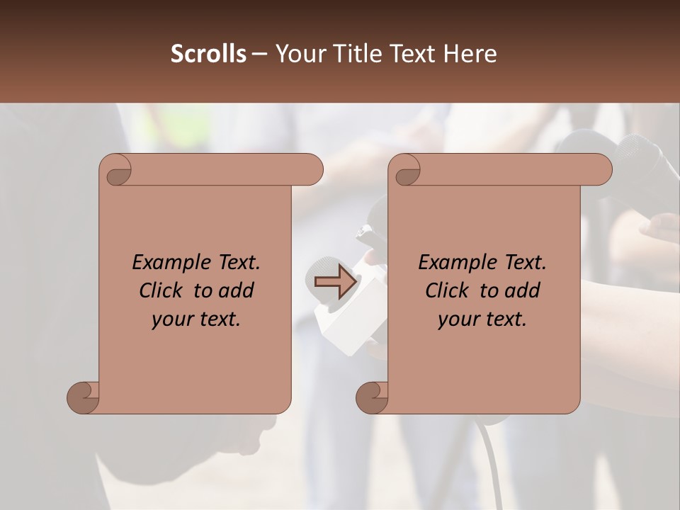 A Person Holding A Microphone In Front Of Microphones PowerPoint Template