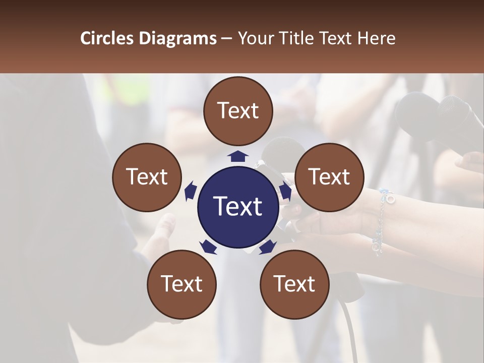 A Person Holding A Microphone In Front Of Microphones PowerPoint Template