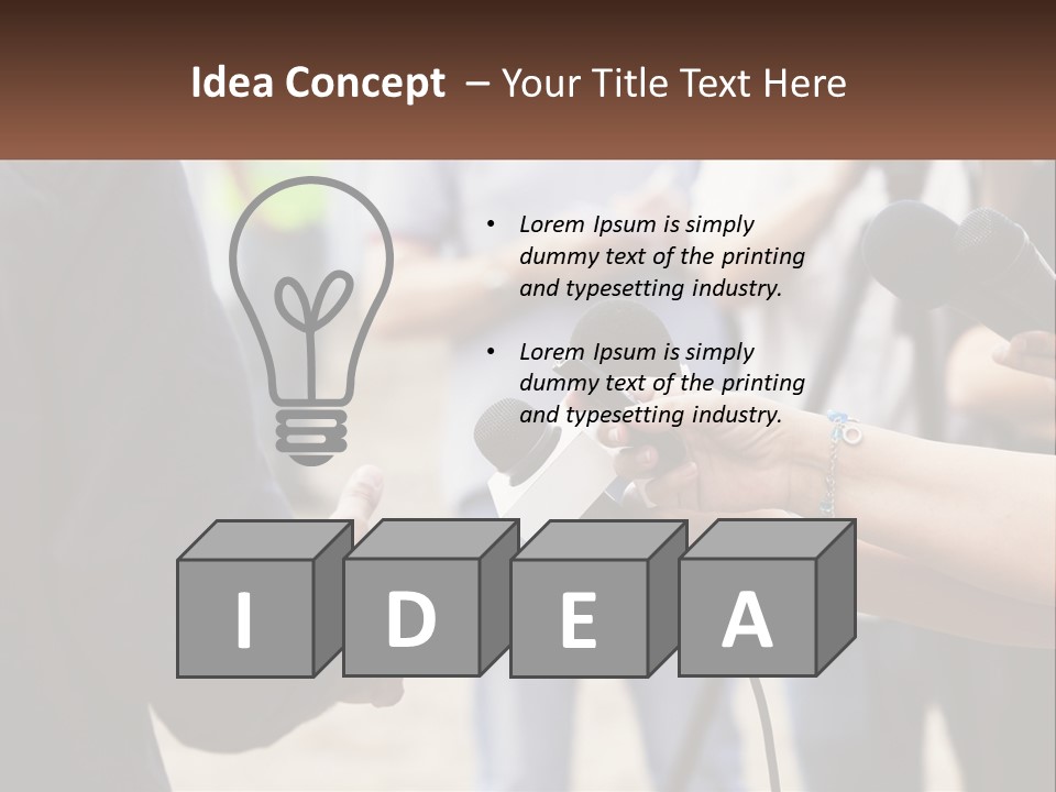 A Person Holding A Microphone In Front Of Microphones PowerPoint Template