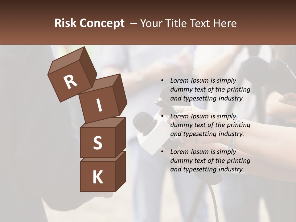 A Person Holding A Microphone In Front Of Microphones PowerPoint Template