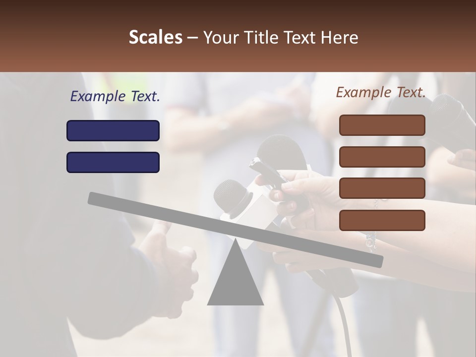 A Person Holding A Microphone In Front Of Microphones PowerPoint Template