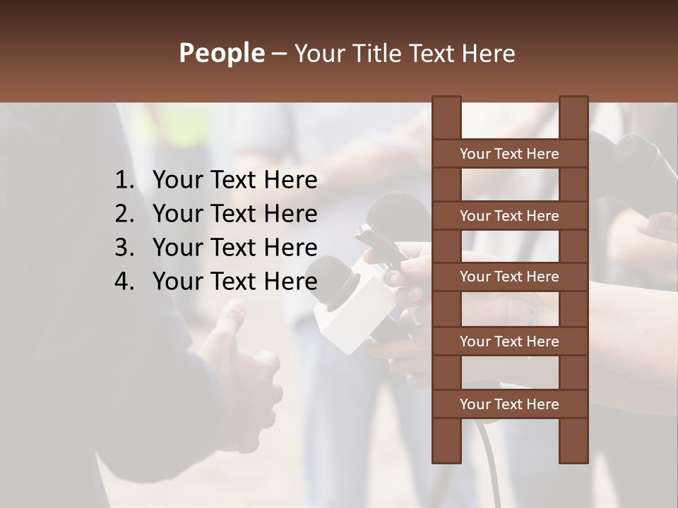 A Person Holding A Microphone In Front Of Microphones PowerPoint Template