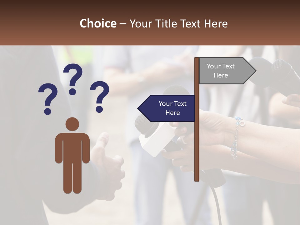 A Person Holding A Microphone In Front Of Microphones PowerPoint Template