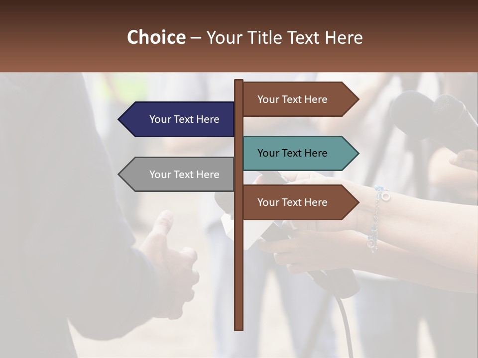 A Person Holding A Microphone In Front Of Microphones PowerPoint Template