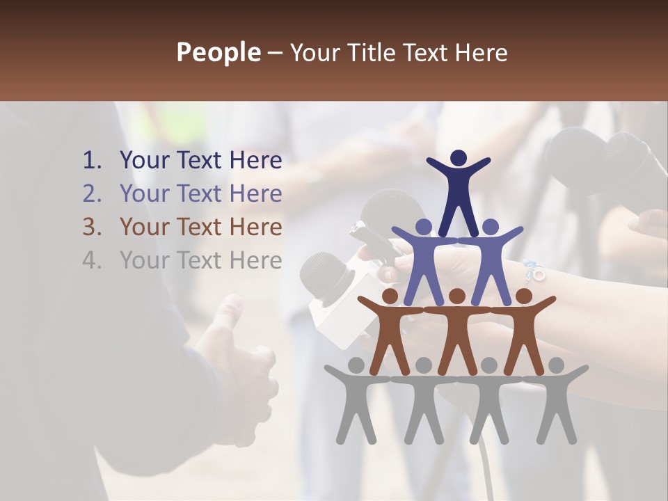 A Person Holding A Microphone In Front Of Microphones PowerPoint Template