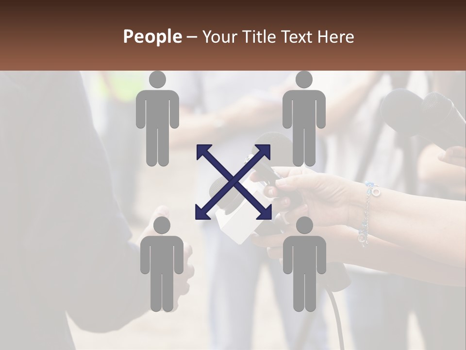 A Person Holding A Microphone In Front Of Microphones PowerPoint Template