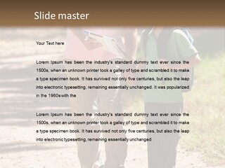 A Man And A Boy Walking Down A Dirt Road PowerPoint Template