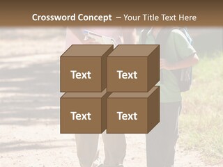 A Man And A Boy Walking Down A Dirt Road PowerPoint Template