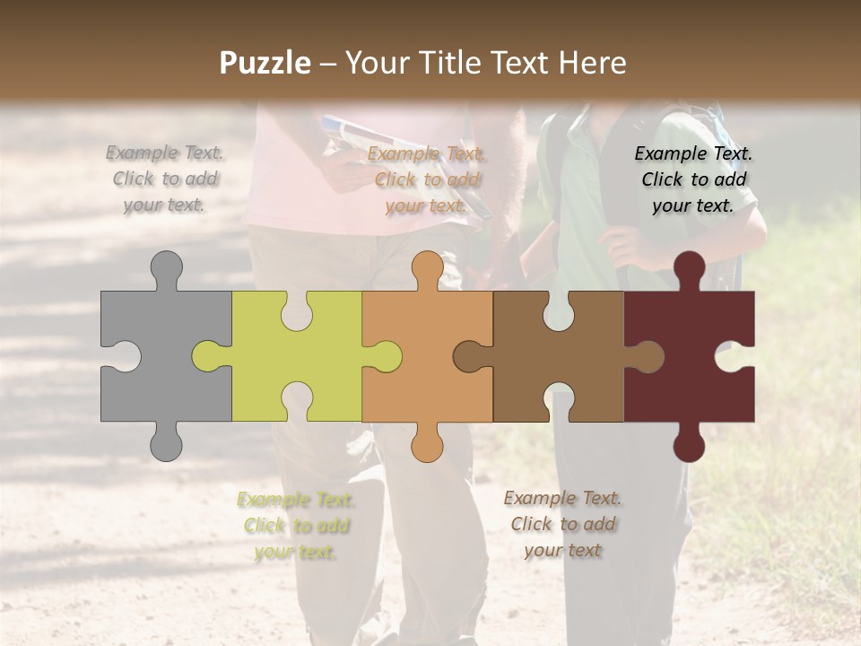 A Man And A Boy Walking Down A Dirt Road PowerPoint Template