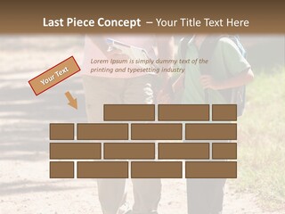 A Man And A Boy Walking Down A Dirt Road PowerPoint Template