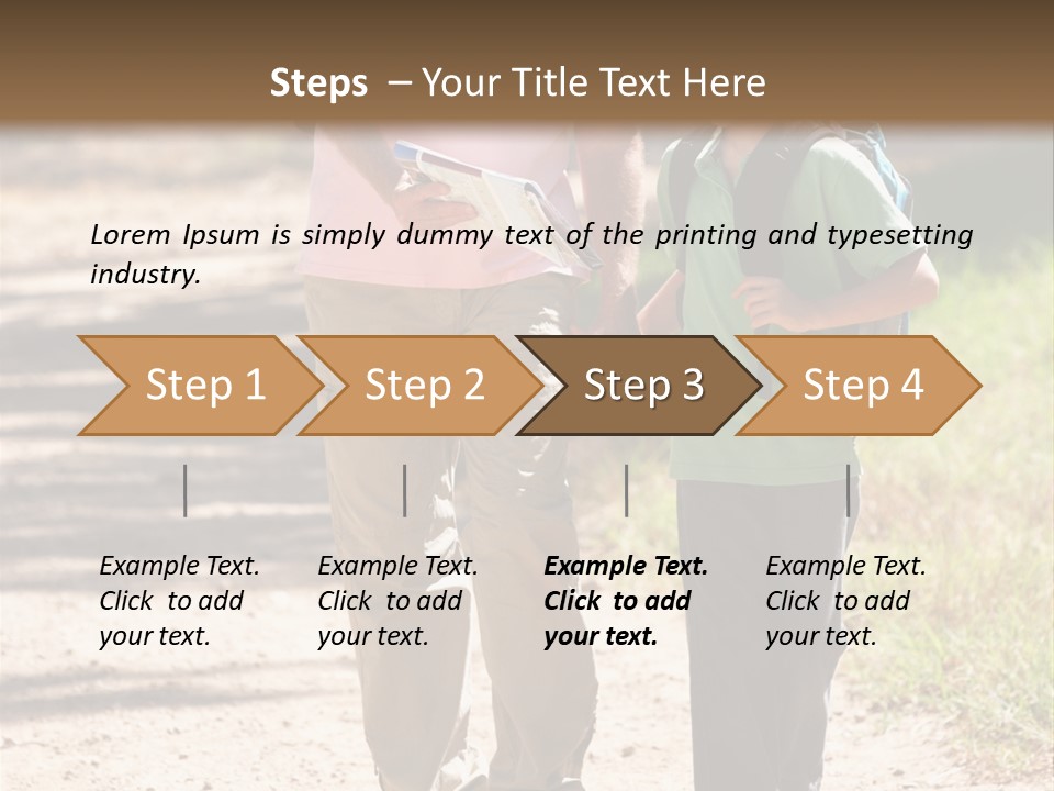 A Man And A Boy Walking Down A Dirt Road PowerPoint Template