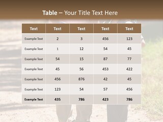 A Man And A Boy Walking Down A Dirt Road PowerPoint Template