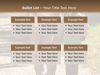 A Man And A Boy Walking Down A Dirt Road PowerPoint Template