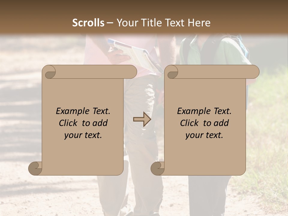 A Man And A Boy Walking Down A Dirt Road PowerPoint Template