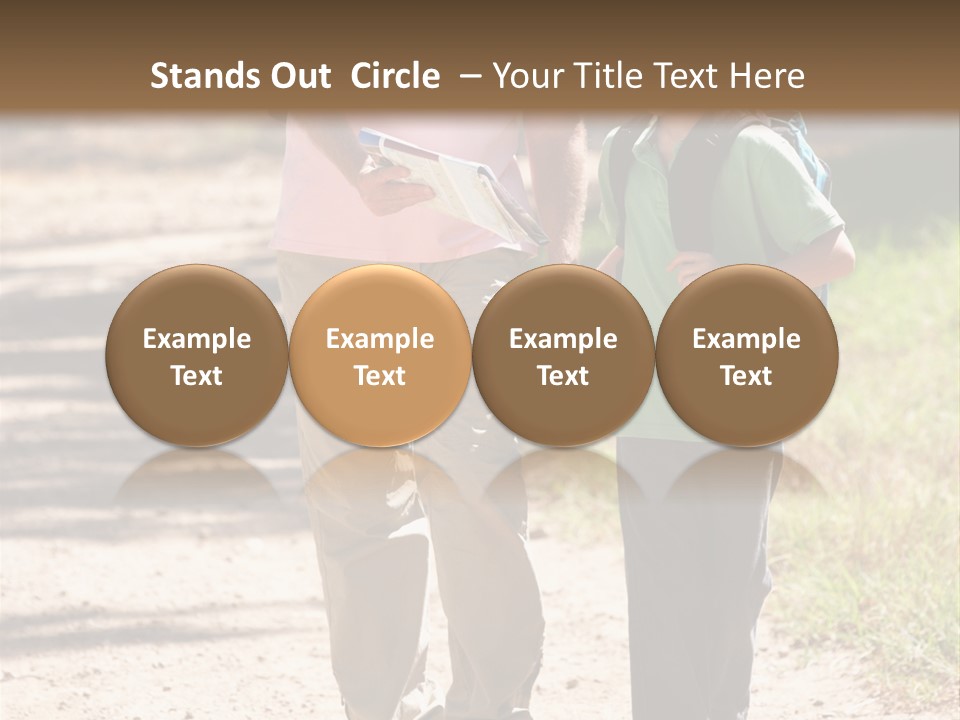 A Man And A Boy Walking Down A Dirt Road PowerPoint Template