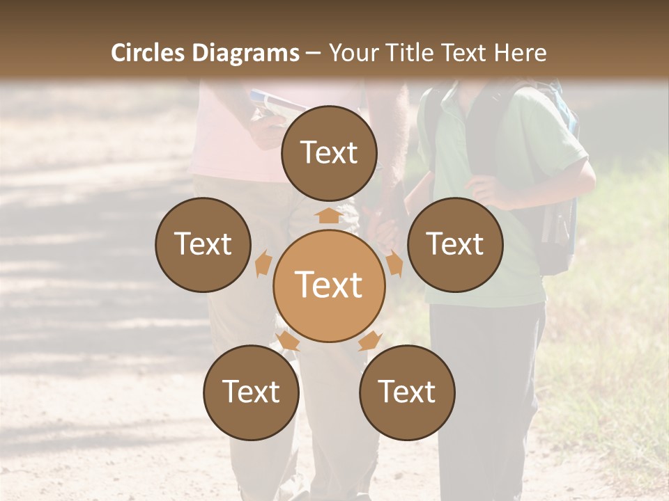 A Man And A Boy Walking Down A Dirt Road PowerPoint Template