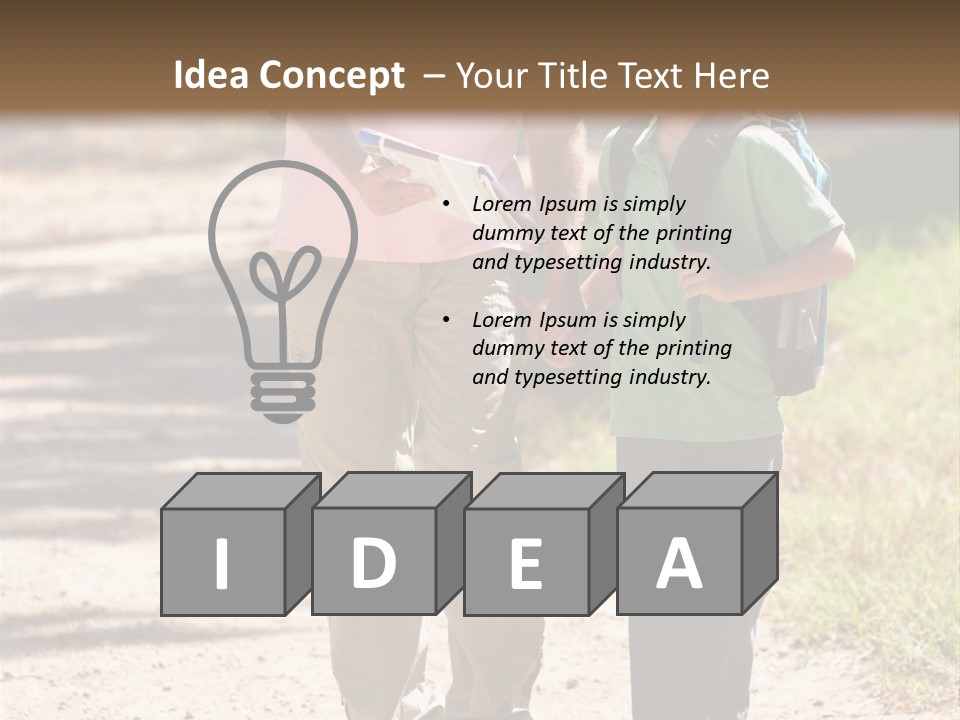 A Man And A Boy Walking Down A Dirt Road PowerPoint Template