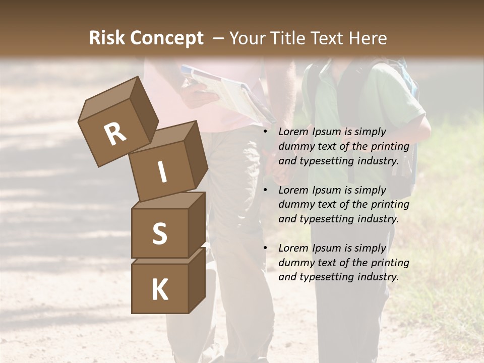 A Man And A Boy Walking Down A Dirt Road PowerPoint Template