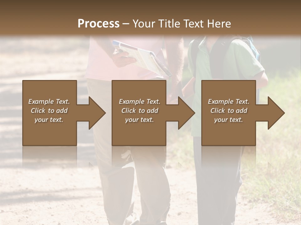 A Man And A Boy Walking Down A Dirt Road PowerPoint Template