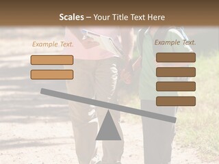 A Man And A Boy Walking Down A Dirt Road PowerPoint Template