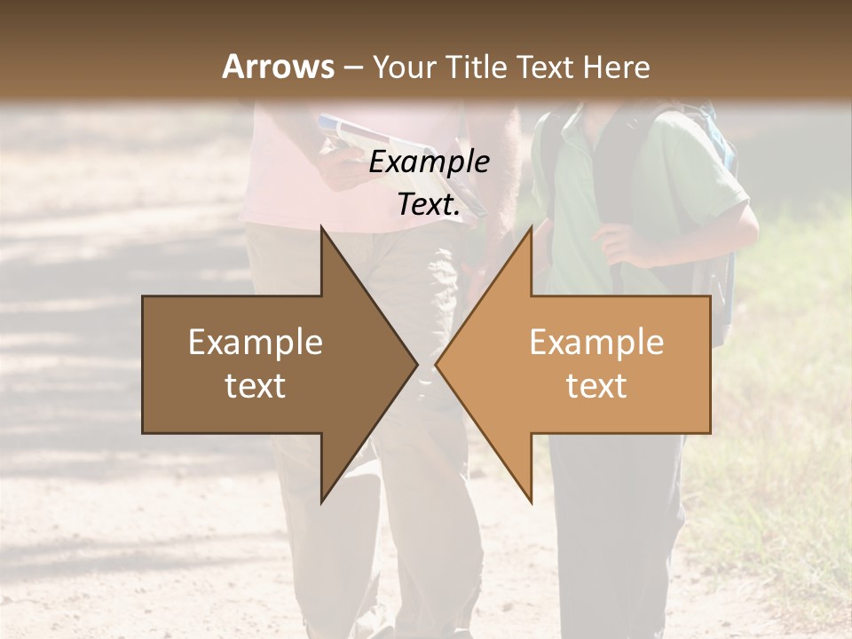 A Man And A Boy Walking Down A Dirt Road PowerPoint Template