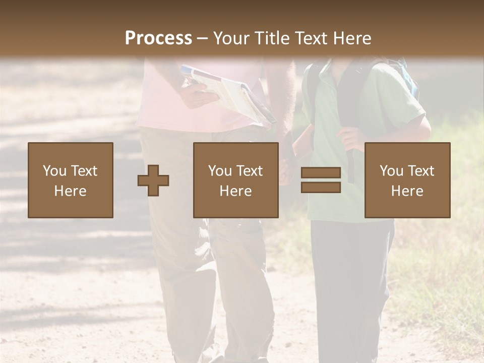 A Man And A Boy Walking Down A Dirt Road PowerPoint Template