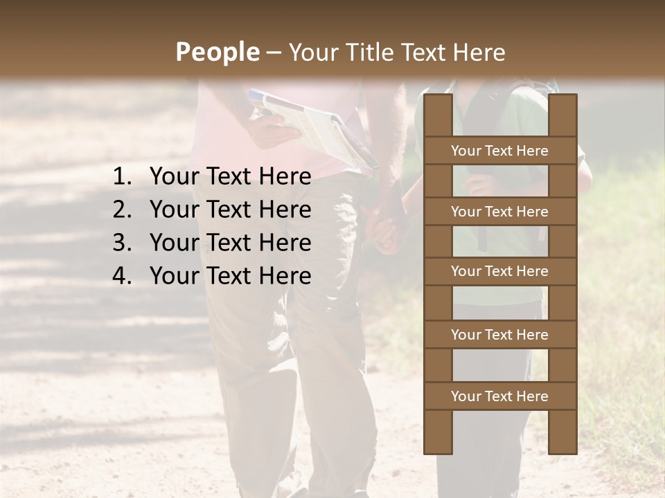 A Man And A Boy Walking Down A Dirt Road PowerPoint Template