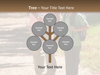 A Man And A Boy Walking Down A Dirt Road PowerPoint Template