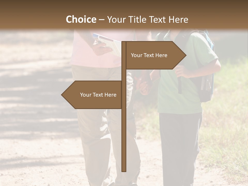 A Man And A Boy Walking Down A Dirt Road PowerPoint Template