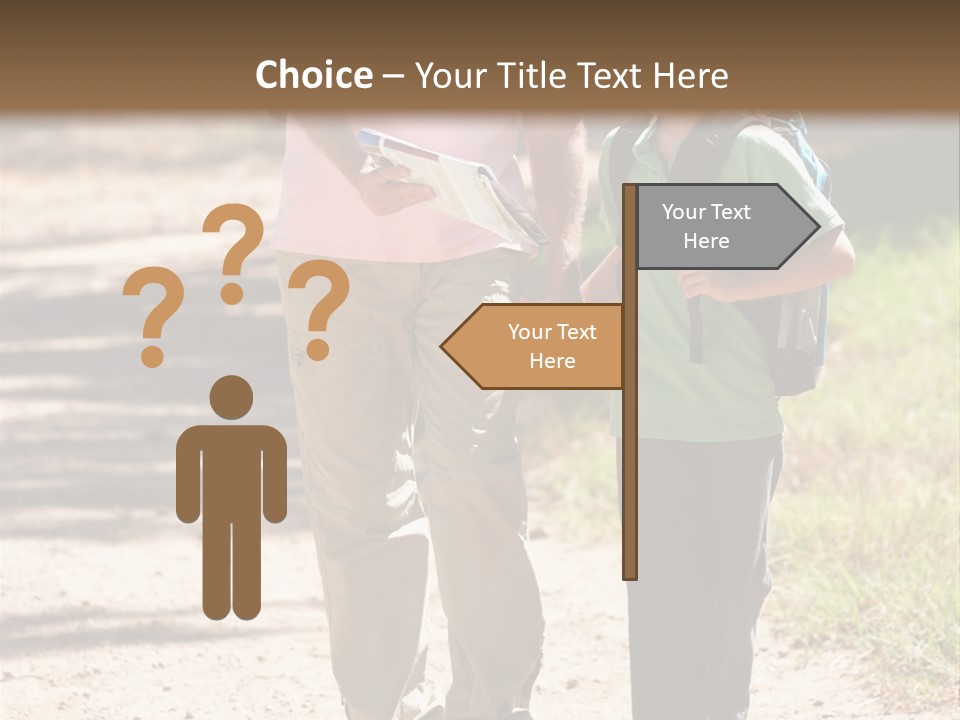 A Man And A Boy Walking Down A Dirt Road PowerPoint Template