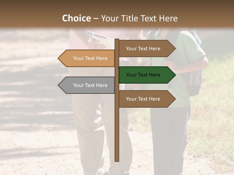 A Man And A Boy Walking Down A Dirt Road PowerPoint Template
