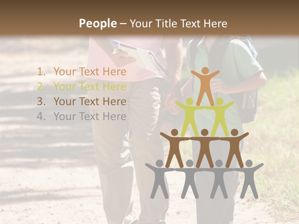 A Man And A Boy Walking Down A Dirt Road PowerPoint Template