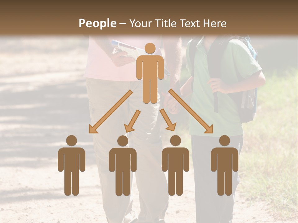 A Man And A Boy Walking Down A Dirt Road PowerPoint Template