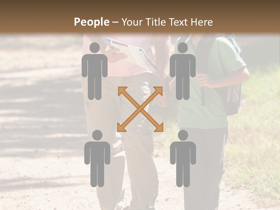 A Man And A Boy Walking Down A Dirt Road PowerPoint Template