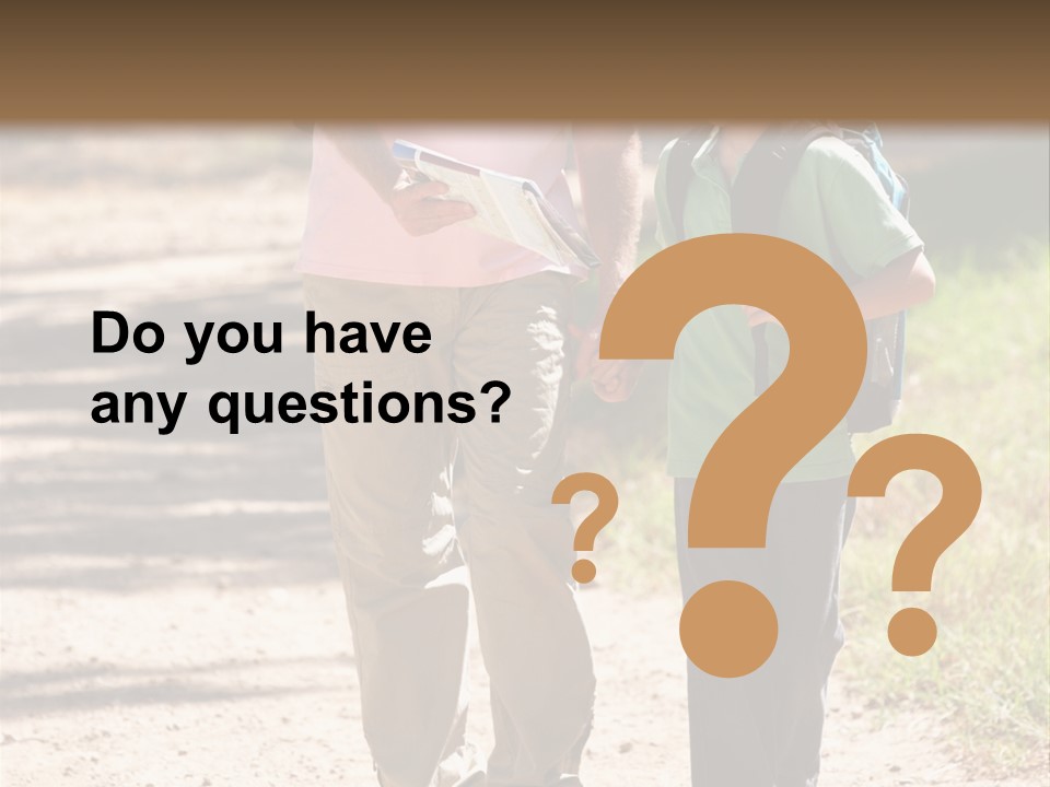 A Man And A Boy Walking Down A Dirt Road PowerPoint Template